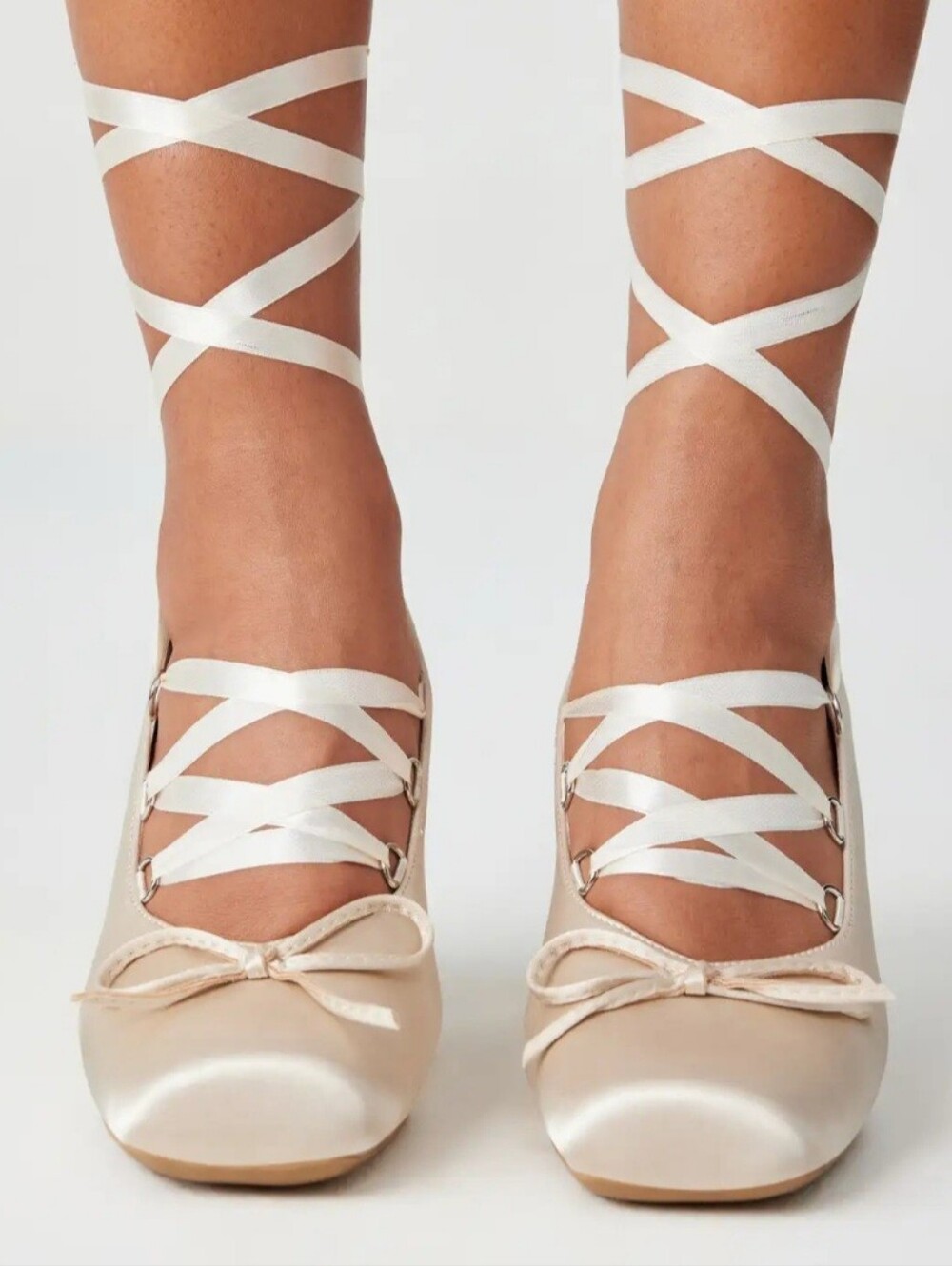 Ballet Satin Bow Mary Jane Heels - Size 9 - Picture 2 of 10
